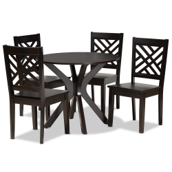 Baxton Studio Ela Modern and Contemporary Dark Brown Finished Wood 5-Piece Dining Set Baxton Studio Ela Modern and Contemporary Dark Brown Finished Wood 5-Piece Dining Set
